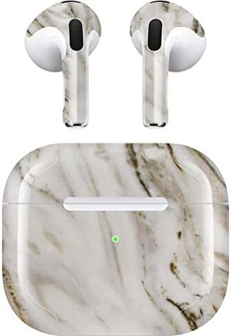 Skinit Decal Audio Skin Compatible with Apple AirPods (3rd Gen, 2021) - Skinit Originally Designed Vanilla Marble Design in Saudi Arabia