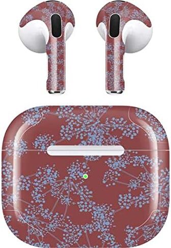 Skinit Decal Audio Skin Compatible with Apple AirPods (3rd Gen, 2021) - Skinit Originally Designed Airy Blue Floral Design in Saudi Arabia