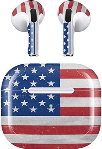 غلاف صوتي من Skinit متوافق مع Apple AirPods (الجيل الثالث، 2021) - تصميم Skinit الأصلي بتصميم العلم الأمريكي المتعثر in Saudi Arabia