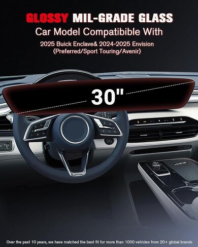 لـ 2025 Buick Enclave& Envision 30 بوصة واقي شاشة لامع - [أكثر وضوحًا وسلاسة] - زجاج مقسى من الدرجة 9H+ - واقي شاشة كامل التغطية من قطعة واحدة شاشة لمس زجاجية لامعة *1 in Saudi Arabia