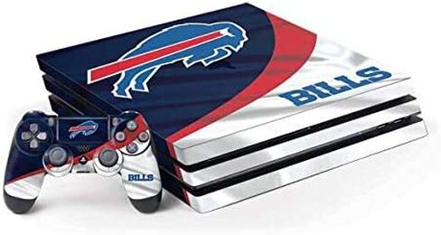 ملصق Skinit المخصص للألعاب متوافق مع وحدة تحكم PS4 Pro وحزمة وحدة التحكم - تصميم NFL Buffalo Bills المرخص رسميًا in Kuwait