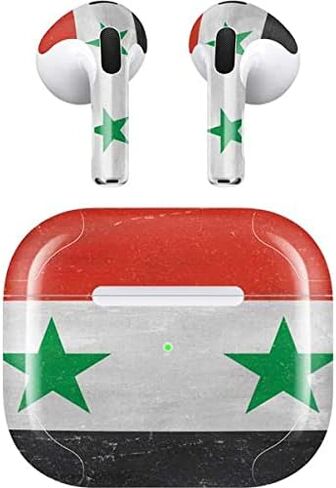 غلاف صوتي من Skinit متوافق مع Apple AirPods (الجيل الثالث، 2021) - تصميم Skinit الأصلي بتصميم علم سوريا المتعثر in Saudi Arabia