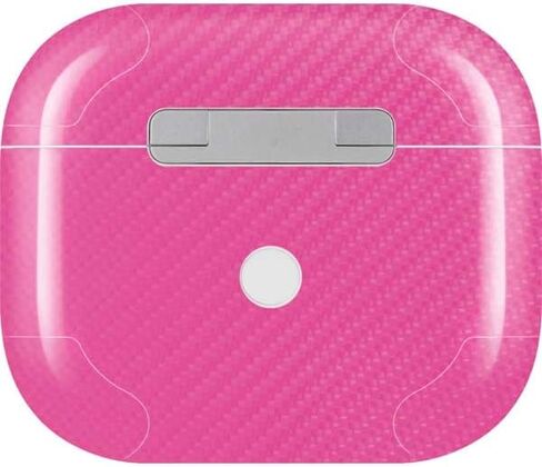 Skinit Decal Audio Skin Compatible with Apple AirPods (3rd Gen 2021) - Pink Carbon Fiber Specialty Texture Material Design in Saudi Arabia