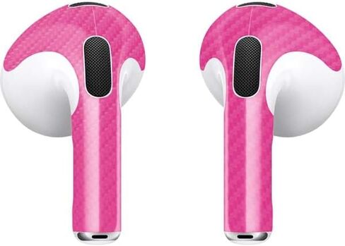 Skinit Decal Audio Skin Compatible with Apple AirPods (3rd Gen 2021) - Pink Carbon Fiber Specialty Texture Material Design in Saudi Arabia