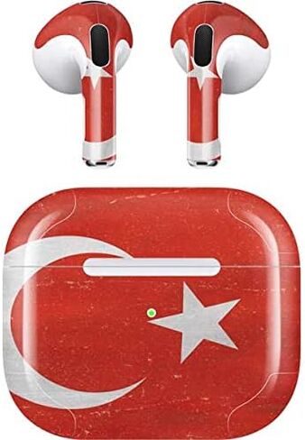 Skinit Decal Audio Skin Compatible with Apple AirPods (3rd Gen, 2021) - Skinit Originally Designed Turkish Flag Distressed Design in Saudi Arabia