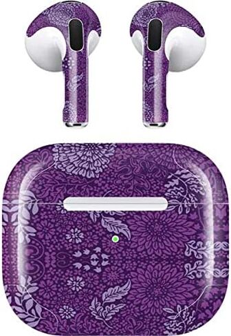 غلاف صوتي من Skinit متوافق مع Apple AirPods (الجيل الثالث، 2021) - تصميم سكينيت الأصلي بتصميم زهور الأوركيد المشعة in Saudi Arabia