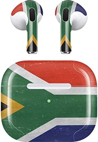 Skinit Decal Audio Skin Compatible with Apple AirPods (3rd Gen, 2021) - Skinit Originally Designed South Africa Flag Distressed Design in Saudi Arabia