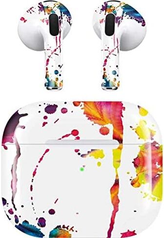 Skinit Decal Audio Skin Compatible with Apple AirPods (3rd Gen, 2021) - Skinit Originally Designed Chromatic Splatter White Design in Saudi Arabia