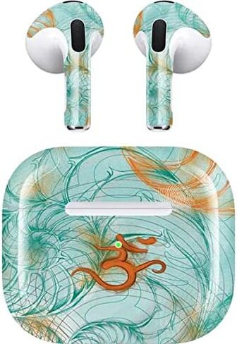 غلاف صوتي من Skinit متوافق مع Apple AirPods (الجيل الثالث، 2021) - تصميم هادئ مصمم في الأصل من Skinit in Saudi Arabia