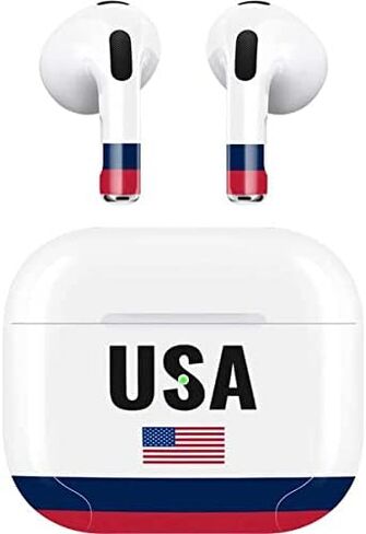 Skinit Decal Audio Skin Compatible with Apple AirPods (3rd Gen, 2021) - Skinit Originally Designed USA American Flag Design in Saudi Arabia