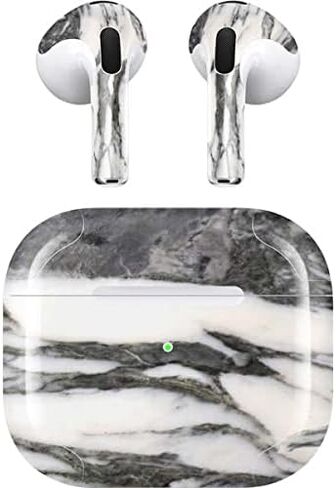 Skinit Decal Audio Skin Compatible with Apple AirPods (3rd Gen, 2021) - Skinit Originally Designed Grey Marbling Design in Saudi Arabia
