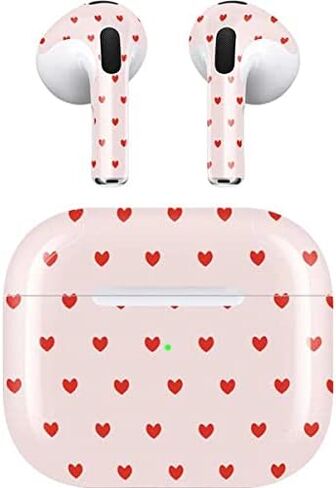 Skinit Decal Audio Skin Compatible with Apple AirPods (3rd Gen, 2021) - Skinit Originally Designed Pink and Red Hearts Design in Saudi Arabia