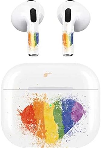غلاف صوتي من Skinit متوافق مع Apple AirPods (الجيل الثالث، 2021) - تصميم Love is Love Heart من Skinit في الأصل in Saudi Arabia