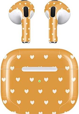Skinit Decal Audio Skin Compatible with Apple AirPods (3rd Gen, 2021) - Skinit Originally Designed Yellow and White Hearts Design in Saudi Arabia
