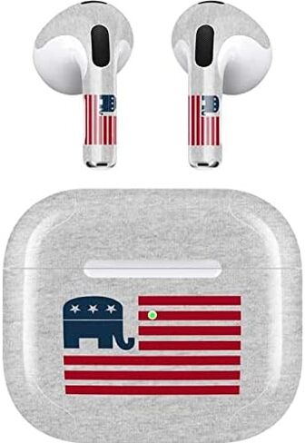 Skinit Decal Audio Skin Compatible with Apple AirPods (3rd Gen, 2021) - Skinit Originally Designed Republican American Flag Design in Saudi Arabia