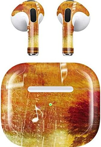 Skinit Decal Audio Skin Compatible with Apple AirPods (3rd Gen, 2021) - Skinit Originally Designed Falling Notes Design in Saudi Arabia