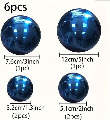 Hielymse-Fantasy Purple Burple Steel Fething Balls ، كرات زخرفية بريق ، كرات بركة عائمة عائمة ، كرات ديكور المنزل والحديقة 50-150 ملم (مزيج من 6 قطع) in Saudi Arabia