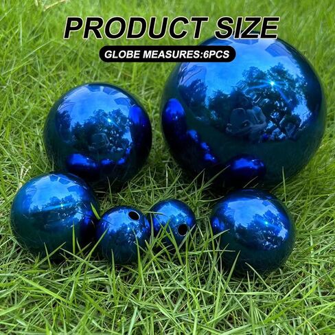 Hielymse-Fantasy Purple Burple Steel Fething Balls ، كرات زخرفية بريق ، كرات بركة عائمة عائمة ، كرات ديكور المنزل والحديقة 50-150 ملم (مزيج من 6 قطع) in Saudi Arabia