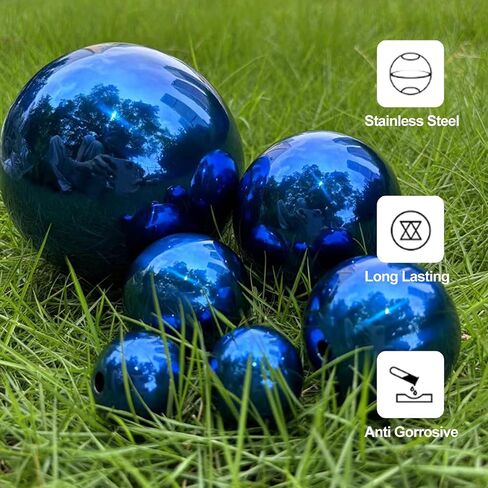 Hielymse-Fantasy Purple Burple Steel Fething Balls ، كرات زخرفية بريق ، كرات بركة عائمة عائمة ، كرات ديكور المنزل والحديقة 50-150 ملم (مزيج من 6 قطع) in Saudi Arabia
