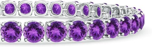 Angara Natural Garnet Tennis Bracelet for Women in Sterling Silver (Color - AAA | 5mm) | January Birthstone Jewelry Gift for Her | Wedding Anniversary in Saudi Arabia