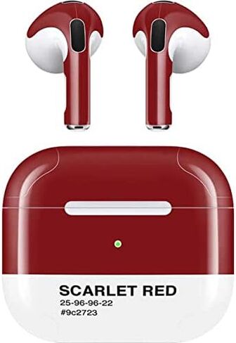 Skinit Decal Audio Skin Compatible with Apple AirPods (3rd Gen, 2021) - Skinit Originally Designed Scarlet Red Design in Saudi Arabia