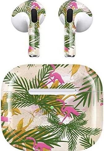 غلاف صوتي من Skinit متوافق مع Apple AirPods (الجيل الثالث، 2021) - تصميم نمط Flamingo مصمم في الأصل من Skinit in Saudi Arabia