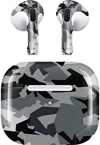 غلاف صوتي من Skinit متوافق مع Apple AirPods (الجيل الثالث، 2021) - تصميم أسود مموه حضري مصمم في الأصل من Skinit in Saudi Arabia