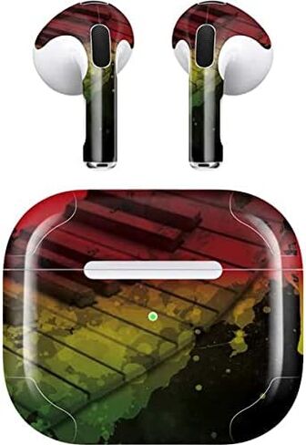 Skinit Decal Audio Skin Compatible with Apple AirPods (3rd Gen, 2021) - Skinit Originally Designed Rasta Color Keys Design in Saudi Arabia