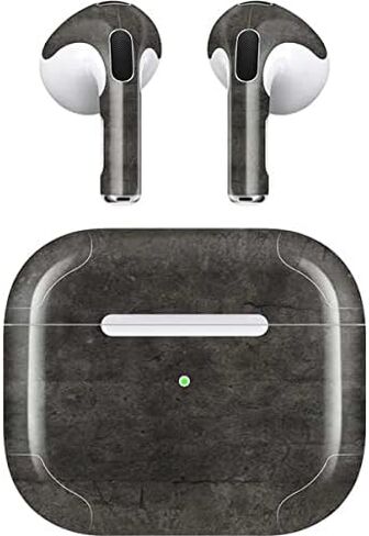 غلاف صوتي من Skinit متوافق مع Apple AirPods (الجيل الثالث، 2021) - تصميم من الخرسانة باللون الرمادي الحديدي الداكن مصمم في الأصل من Skinit in Saudi Arabia