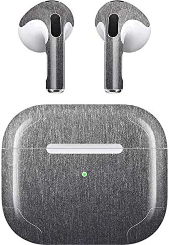 Skinit Decal Audio Skin Compatible with Apple AirPods (3rd Gen, 2021) - Skinit Originally Designed Brushed Steel Texture Design in Saudi Arabia