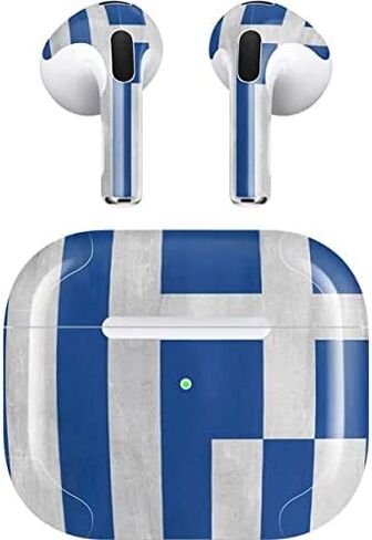 غلاف صوتي من Skinit متوافق مع Apple AirPods (الجيل الثالث، 2021) - تصميم Skinit الأصلي بتصميم متعثر بعلم اليونان in Saudi Arabia