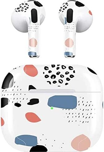 غلاف صوتي من Skinit متوافق مع Apple AirPods (الجيل الثالث، 2021) - تصميم نقاط منقوشة مصمم في الأصل من Skinit in Saudi Arabia
