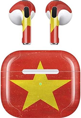 Skinit Decal Audio Skin Compatible with Apple AirPods (3rd Gen, 2021) - Skinit Originally Designed Vietnam Flag Distressed Design in Saudi Arabia