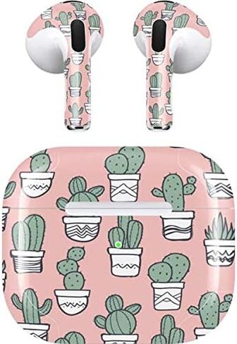 Skinit Decal Audio Skin Compatible with Apple AirPods (3rd Gen, 2021) - Skinit Originally Designed Pink Cactus Design in Saudi Arabia