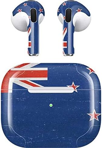 Skinit Decal Audio Skin Compatible with Apple AirPods (3rd Gen, 2021) - Skinit Originally Designed New Zealand Flag Distressed Design in Saudi Arabia