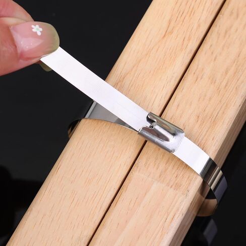 10 PCS Self-Locking Cables Ties Stainless Steel Zip Wraps Wire Fastener Multi-Purpose Heavy Duty Wrap Tie Organizers 0.79 * 30cm in Saudi Arabia