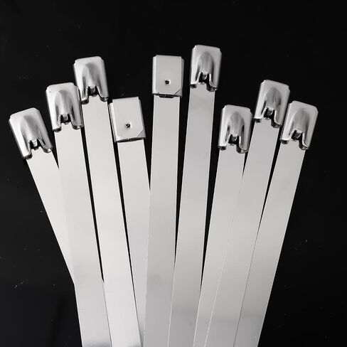 10 PCS Self-Locking Cables Ties Stainless Steel Zip Wraps Wire Fastener Multi-Purpose Heavy Duty Wrap Tie Organizers 0.79 * 30cm in Saudi Arabia
