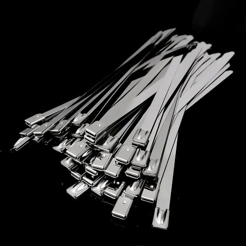 10 PCS Self-Locking Cables Ties Stainless Steel Zip Wraps Wire Fastener Multi-Purpose Heavy Duty Wrap Tie Organizers 0.79 * 30cm in Saudi Arabia