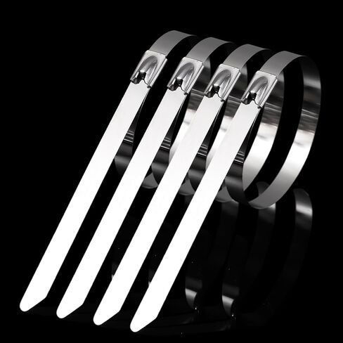 10 PCS Self-Locking Cables Ties Stainless Steel Zip Wraps Wire Fastener Multi-Purpose Heavy Duty Wrap Tie Organizers 0.79 * 30cm in Saudi Arabia