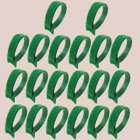 20PCS Releasable Nylon Cable Ties Loop Wrap Bundle Tie T-Type Cable Organizers Network Wire Adhesive Fastener Straps,Green in Saudi Arabia