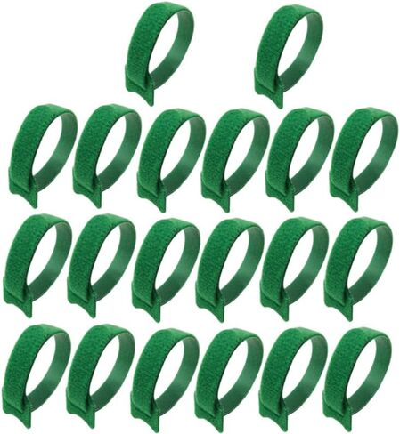 20PCS Releasable Nylon Cable Ties Loop Wrap Bundle Tie T-Type Cable Organizers Network Wire Adhesive Fastener Straps,Green in Saudi Arabia