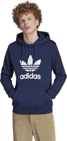 adidas Originals Men's Adicolor Classics Trefoil Hoodie, Medium Grey Heather/White, XX-Large in Saudi Arabia
