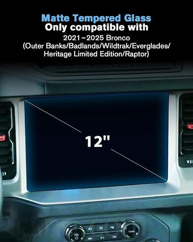 For 2025 Bronco Sport (Big Bend/Heritage/Free Wheeling/Outer Banks/Badlands) Screen Protector 13.2 Inch Glossy Tempered Glass Touchscreen *1 Accessories 9H Hardness Glass - No More Scratch&Fingerprint in Saudi Arabia