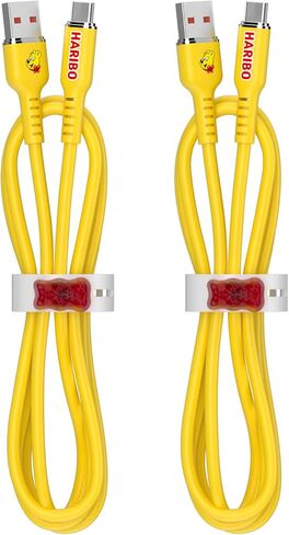 كابل Haribo USB C إلى USB A (2 حزمة، 4.9 قدم)، شحن سريع، سيليكون ناعم، أسلاك شحن USB 2.0 Gummy Bear Style لهواتف iPhone 15/16 وSamsung Galaxy وPixel وiPad وMotorola in Kuwait