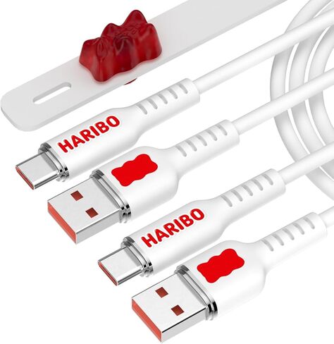 كابل Haribo USB C إلى USB A (2 حزمة، 4.9 قدم)، شحن سريع، سيليكون ناعم، أسلاك شحن USB 2.0 Gummy Bear Style لهواتف iPhone 15/16 وSamsung Galaxy وPixel وiPad وMotorola in Kuwait