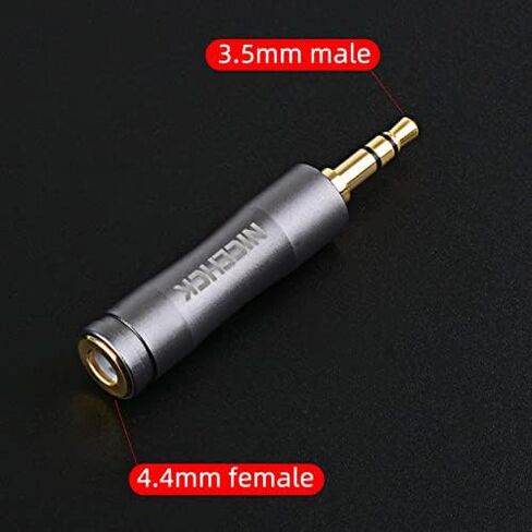 NiceHCK HiFi سماعة محول التوصيل كابل توصيل 4.4 مم أنثى إلى 3.5 مم 2.5 مم مطلية بالذهب جاك الصوت ملحقات سماعات الأذن لسماعات الرأس (فضية 1-حزمة) (4.4 مم أنثى إلى 3.5 مم ذكر) in Kuwait