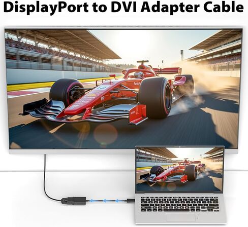 DisplayPort (DP) to DVI Adapter, Gold-Plated Display Port to DVI-D Adapter (Male to Female) Supports 1080P Full HD, Compatible with Computer, Desktop, Laptop, PC, Monitor, Projector, HDTV in Saudi Arabia