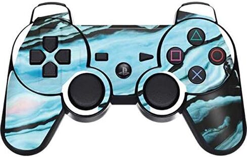 Skinit ملصق الألعاب لجهاز PS3 Dual Shock Wireless Controller - تصميم أصلي بالحبر الرخامي الأزرق المائي in Kuwait