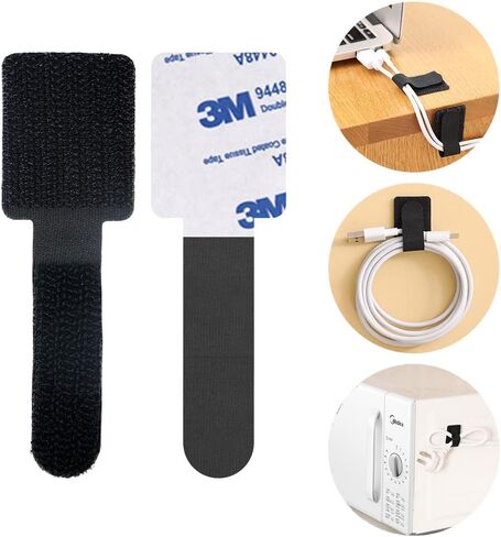 319pcs Cable Management Organizer Kit, Desk Cord Organizer, 98 Adhesive Cable Clips Holder, 17 Reusable Cable Strap, 4 Cable Sleeve Split, and 200 Nylon Cable Zip Ties (Black) in Kuwait