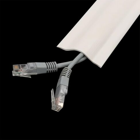 1 لفة من واقي سلك PVC ذاتي اللصق: غطاء كابل الأرضية والجدار النهائي للمنازل والمكاتب (أبيض) in Saudi Arabia